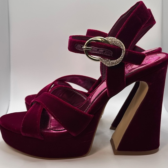 Vince Camuto Burgundy Velvet Heels - Picture 7 of 10